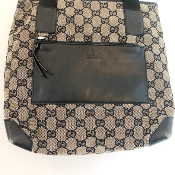 Gucci GG Monogram Handbag Messenger Black beige - Picture 3 of 7